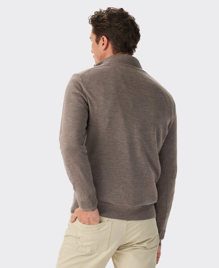 RMW Ernest Merino 1/4 Zip Knit - Nutmeg