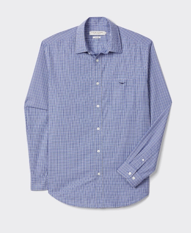 RMW Ilford Poplin Check Shirt - Navy