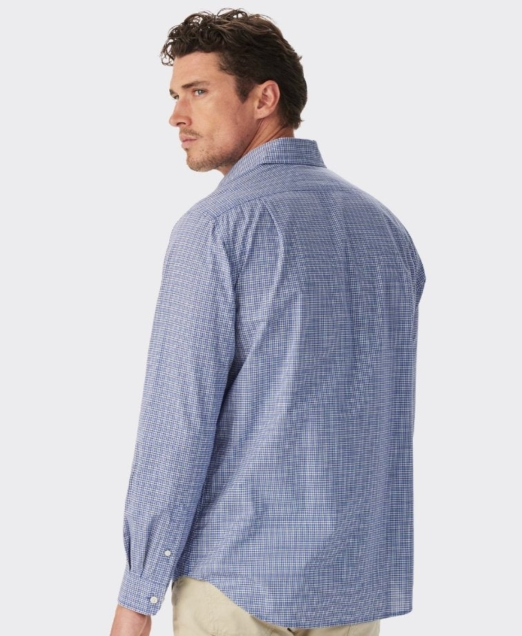 RMW Ilford Poplin Check Shirt - Navy
