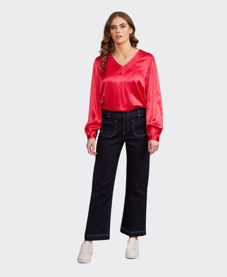 Vassalli Jean Straight Leg Ankle Grazer - Ink Denim