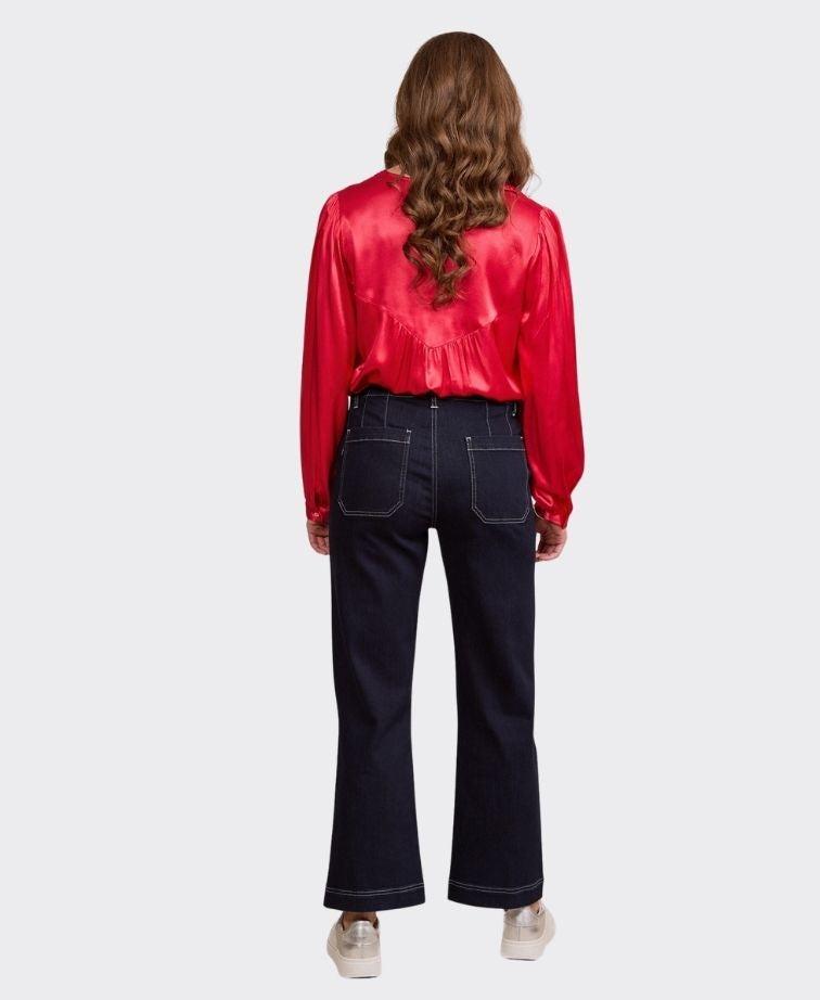 Vassalli Jean Straight Leg Ankle Grazer - Ink Denim