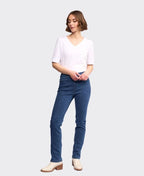 Vassalli Pant Denim Slim Leg Pull On - Brushed Indigo