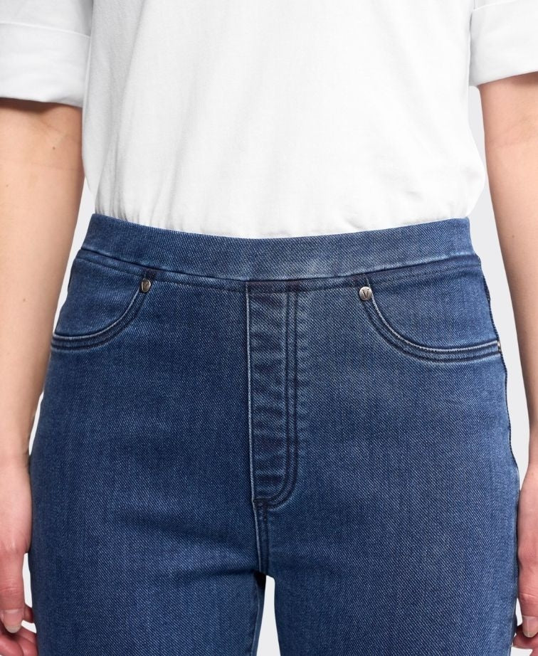 Vassalli Pant Denim Slim Leg Pull On - Brushed Indigo