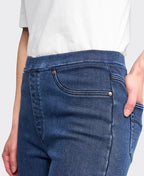 Vassalli Pant Denim Slim Leg Pull On - Brushed Indigo