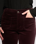 Vassalli Pant Daily Cord Ankle Grazer Straight Leg - Merlot