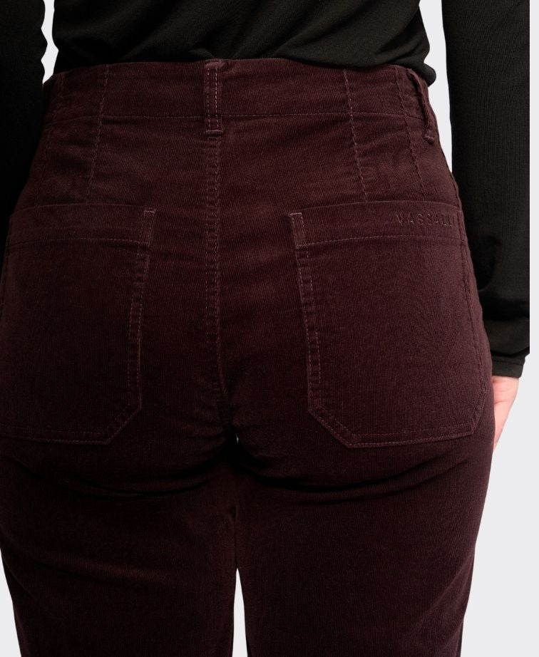 Vassalli Pant Daily Cord Ankle Grazer Straight Leg - Merlot