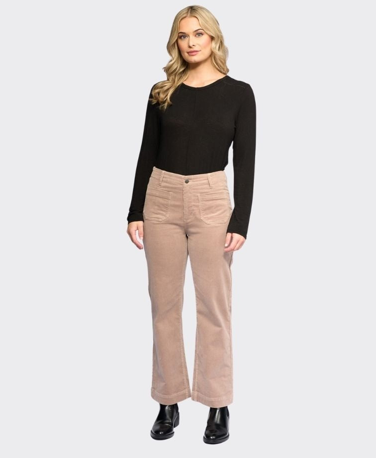 Vassalli Pant Daily Cord Ankle Grazer Straight Leg - Twig