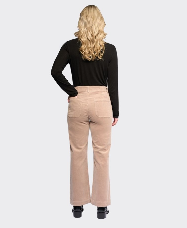 Vassalli Pant Daily Cord Ankle Grazer Straight Leg - Twig