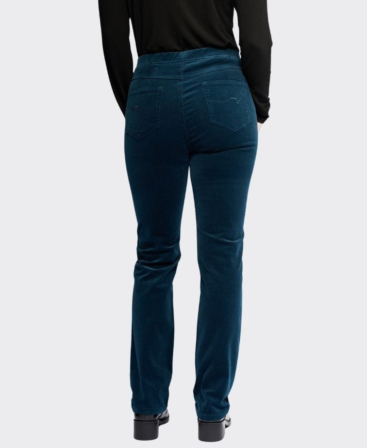 Vassalli Pant Bay Cord Slim Leg - Petrol