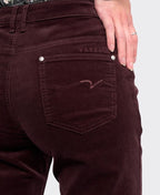 Vassalli Pants Arch Cord Straight Leg Full Length - Merlot