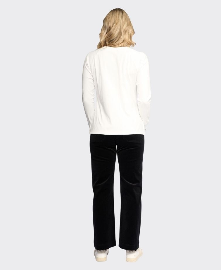 Vassalli Top Key L/S Boat Neck - Winter White