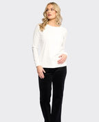 Vassalli Top Key L/S Boat Neck - Winter White