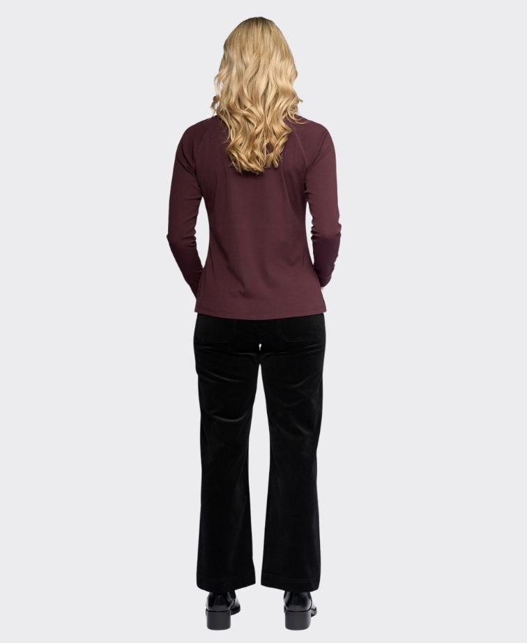 Vassalli Top Key L/S Boat Neck - Pinot