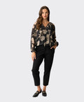 Memo Blouse Drawcord Hem Chiffon - Classic Bloom
