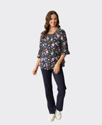 Foil Top Gathered Scoop Hem - Garden Delight