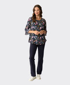 Foil Top Gathered Scoop Hem - Garden Delight
