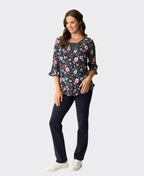 Foil Top Gathered Scoop Hem - Garden Delight