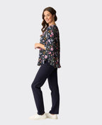 Foil Top Gathered Scoop Hem - Garden Delight