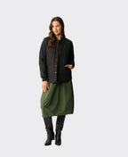 Foil Jacket Quilted Snap - Black