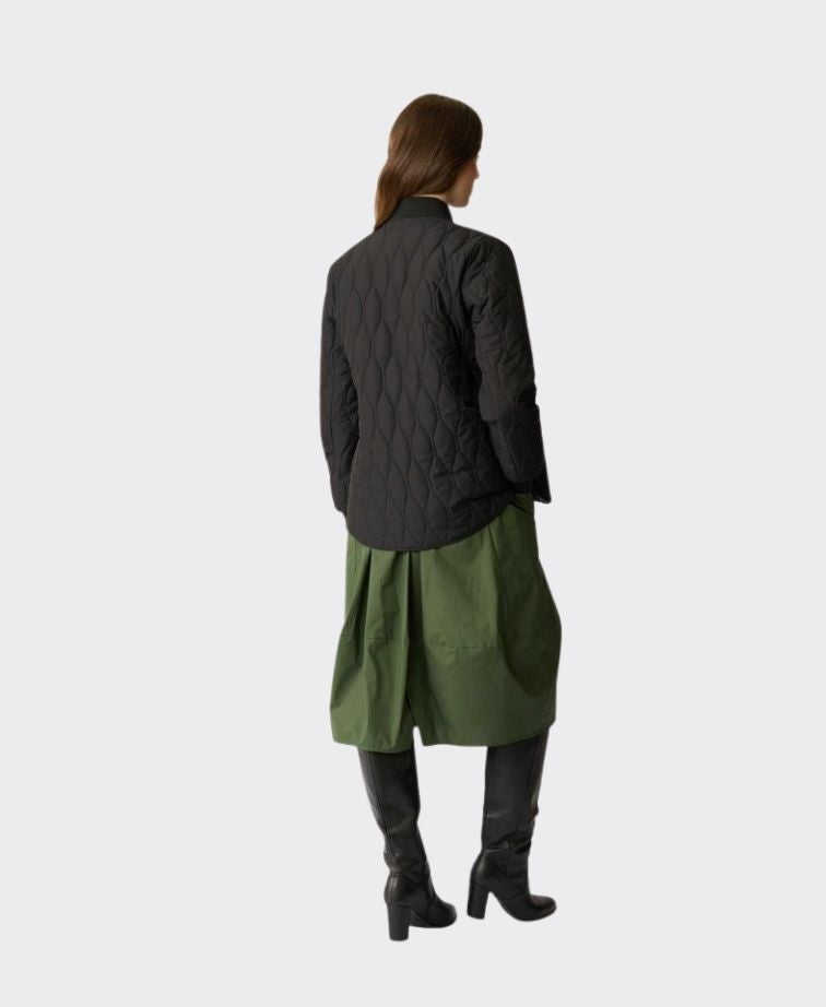 Foil Jacket Quilted Snap - Black