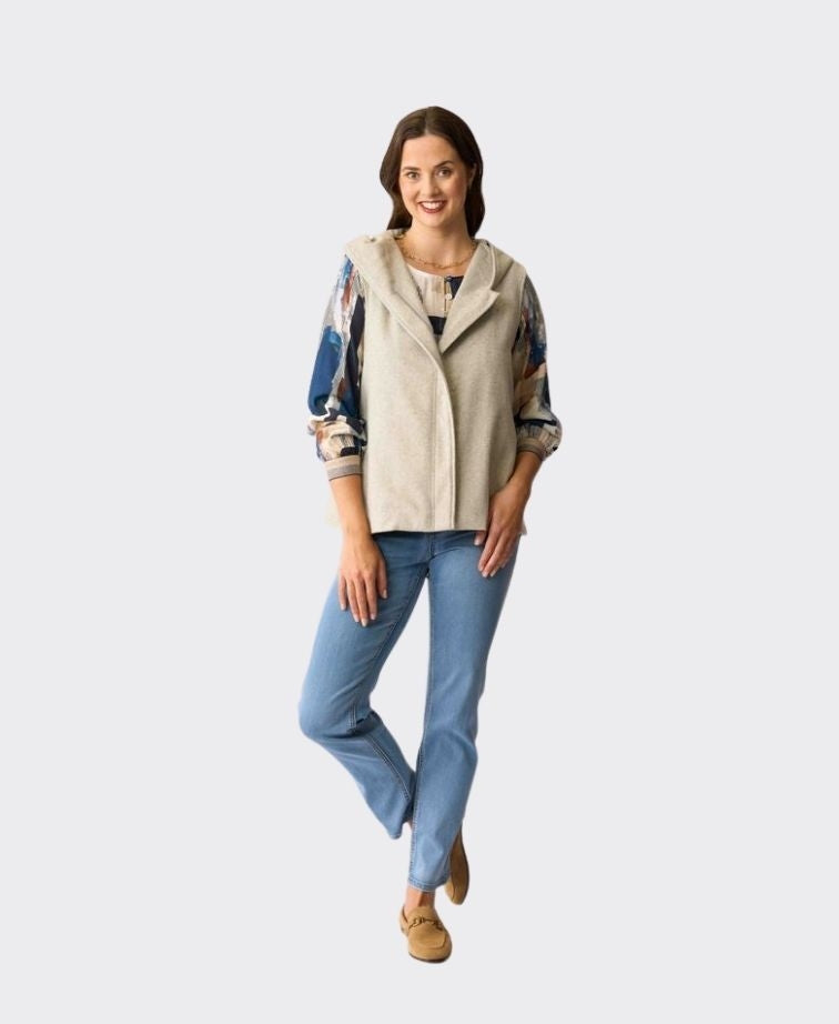 Foil Vest Wool The World Boiled Wool - Silver Grey