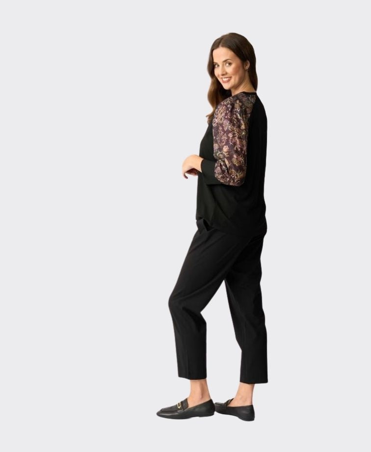 Memo Top Contrast Woven Shoulder - Hakuma Matata