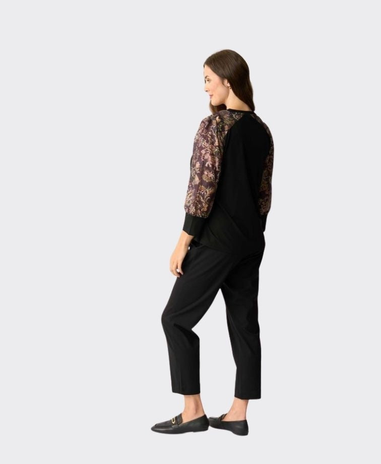 Memo Top Contrast Woven Shoulder - Hakuma Matata