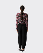 Foil Top Mesh Crew Neck - Winter Floral