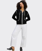 Zaket & Plover Hoodie Threaded Contrast Zip - Black