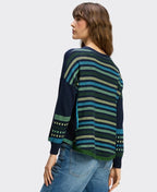 Zaket & Plover Jumper Stripe Textured Swing - Dk Denim