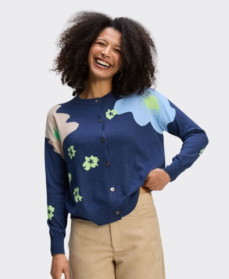 Zaket & Plover Cardi Petal Play - Denim