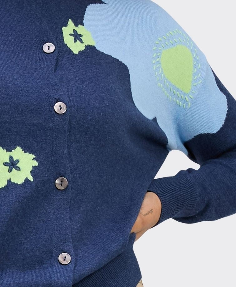Zaket & Plover Cardi Petal Play - Denim
