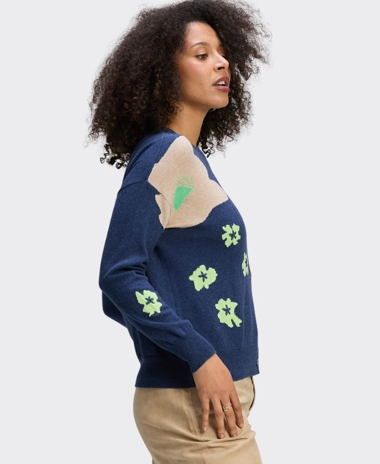 Zaket & Plover Cardi Petal Play - Denim