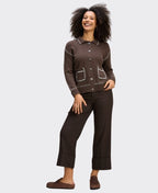 Zaket & Plover Cardi Tailored Contrast Pocket - Cocoa