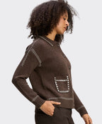 Zaket & Plover Cardi Tailored Contrast Pocket - Cocoa