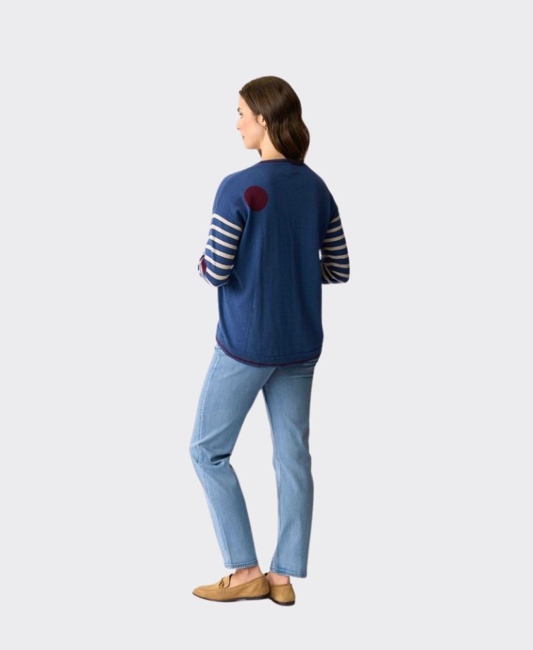Oh Three Jumper Spots & Stripes - Indigo Latte