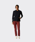 Foil Jumper Contrast Trim Hooded Merino - TrueNavy Stripe