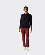 Foil Jumper Contrast Trim Hooded Merino - TrueNavy Stripe