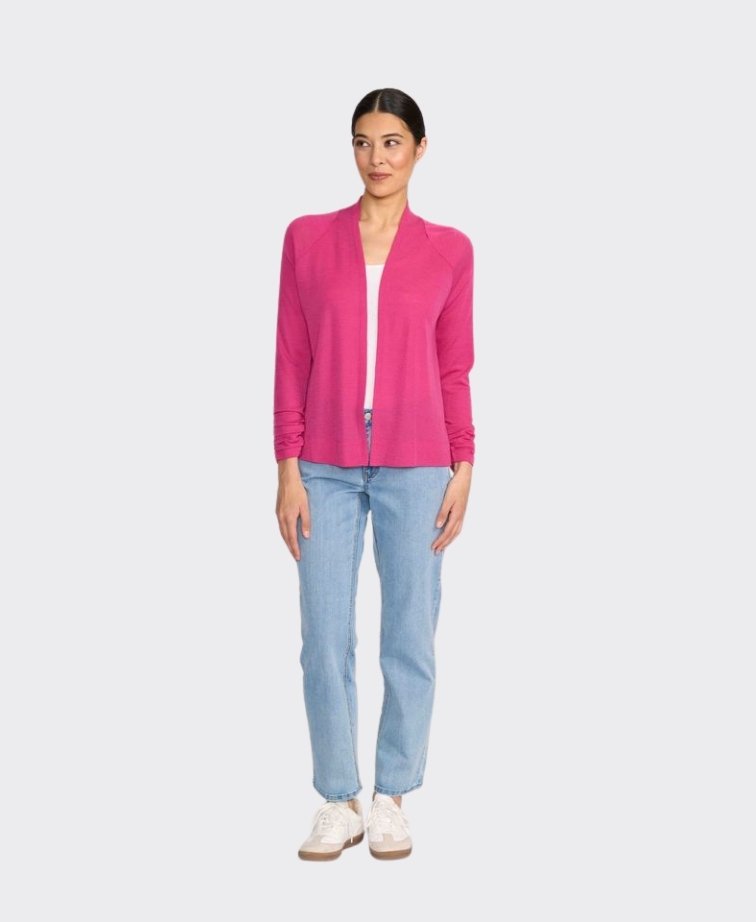 Foil Cardigan High Tied Merino - Crimson