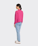 Foil Cardigan High Tied Merino - Crimson