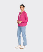 Foil Cardigan High Tied Merino - Crimson