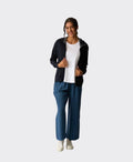 Foil Jacket Zip Front Merino - TrueNavy Stripe