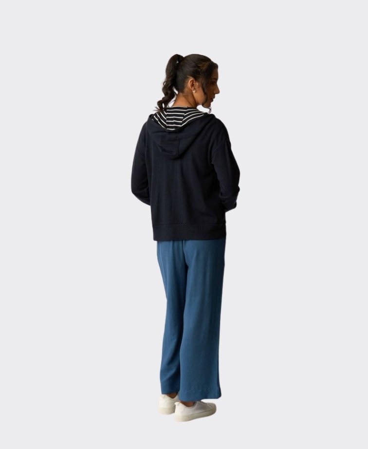 Foil Jacket Zip Front Merino - TrueNavy Stripe