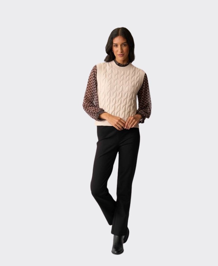 Preen Vest Cabled Merino - Pearl
