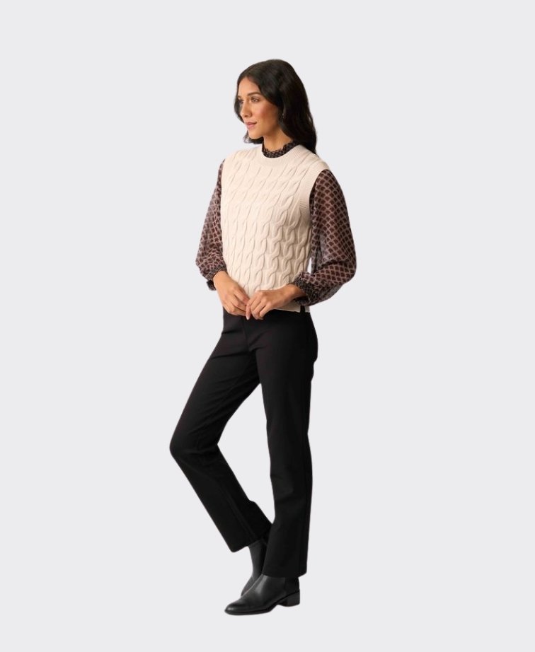 Preen Vest Cabled Merino - Pearl