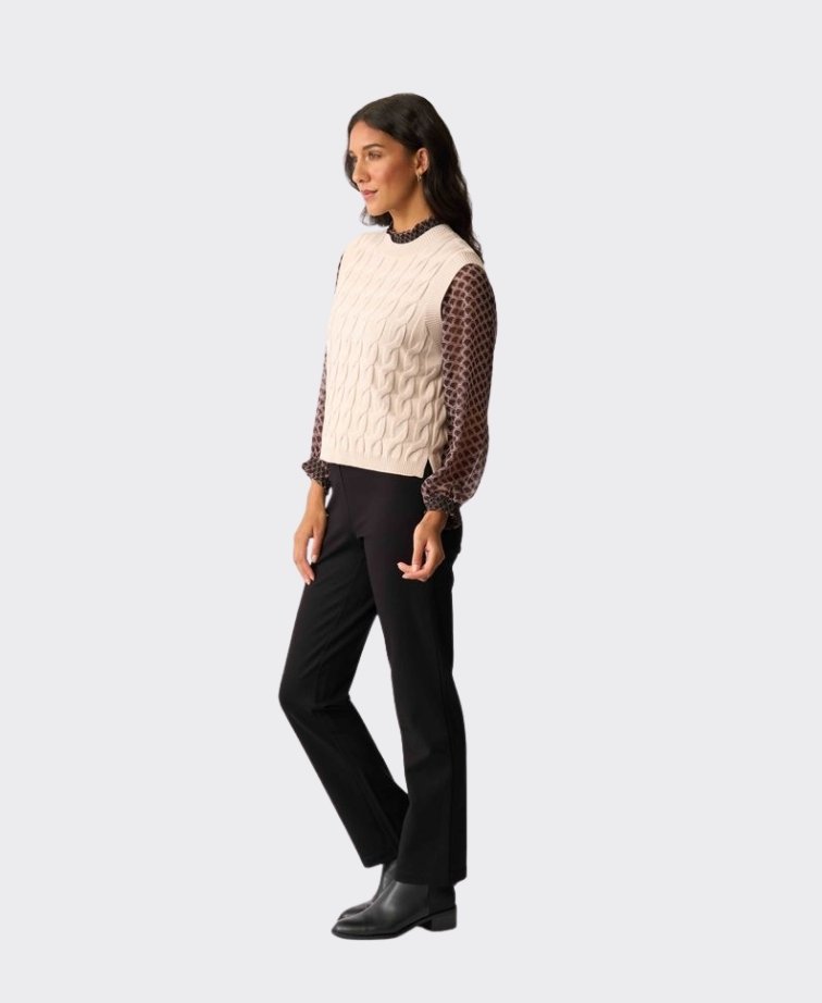 Preen Vest Cabled Merino - Pearl