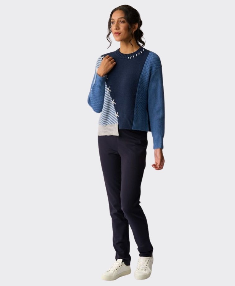 Foil Sweater Multi Feature - Denim Mix