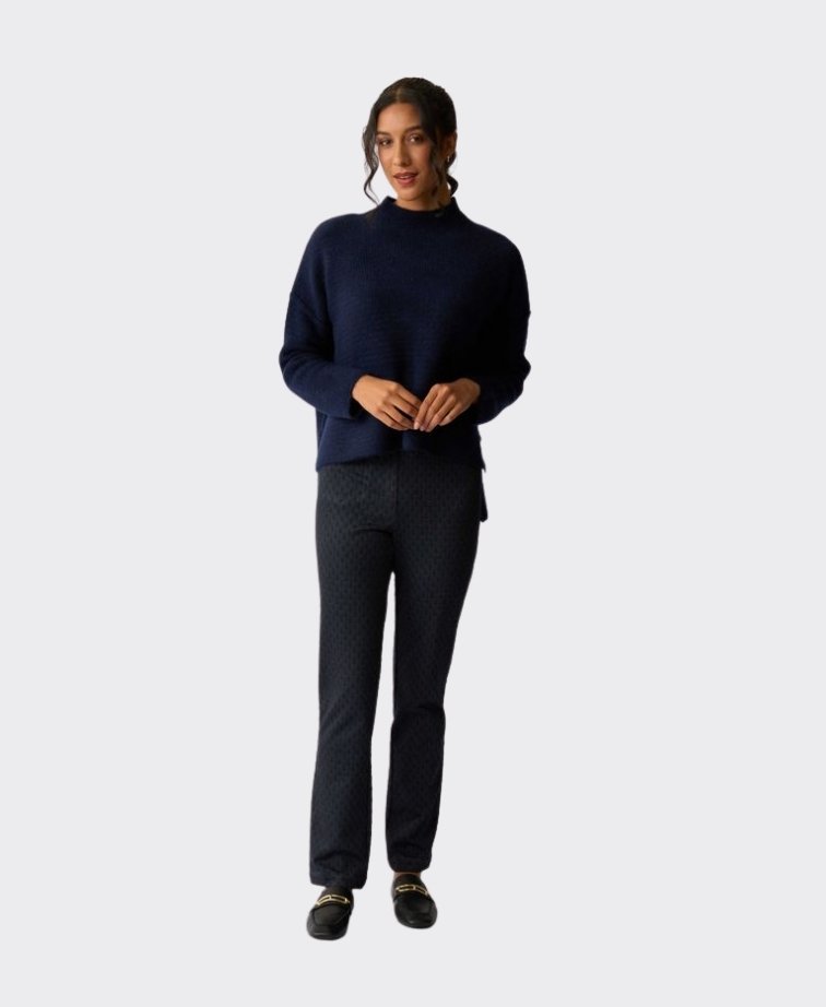 Memo Jumper High Neck Zip Back - Midnight
