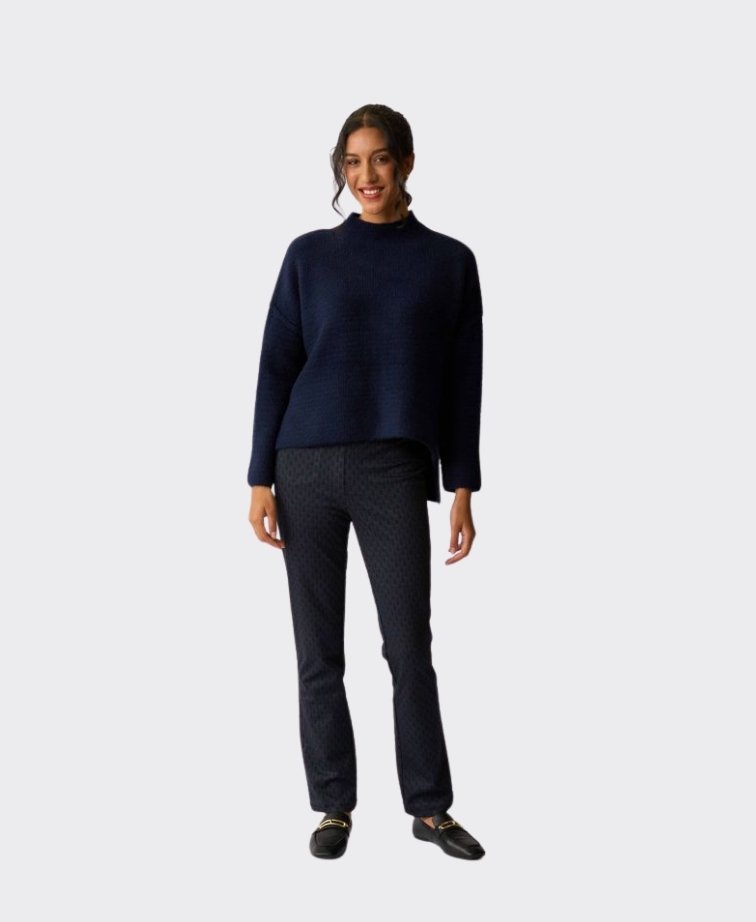 Memo Jumper High Neck Zip Back - Midnight