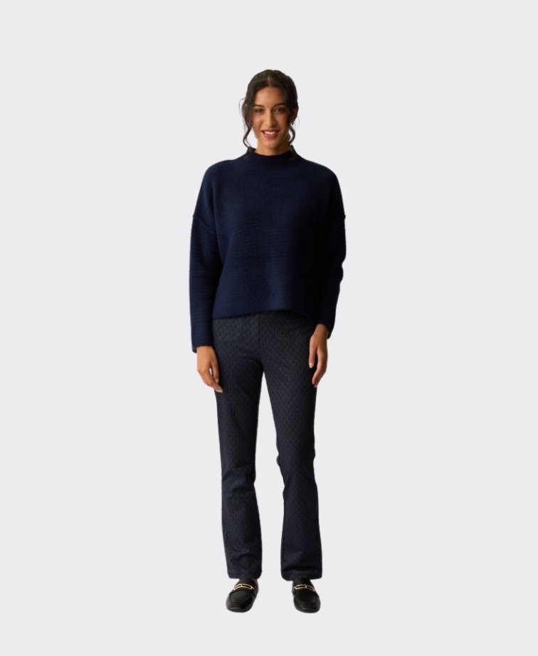 Memo Jumper High Neck Zip Back - Midnight